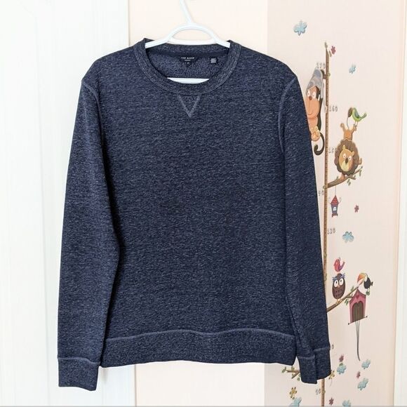 Ted BAKER blue crew neck sweatshirt heather blue Medium Small @K1 - Picture 8 of 10